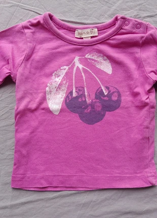 T-shirt manches longues, marca: Grain de Blé, estado: Muito bom, tamanho: 1-3 meses / 56 cm, €1.00, €1.75 inclui Proteção do Comprador