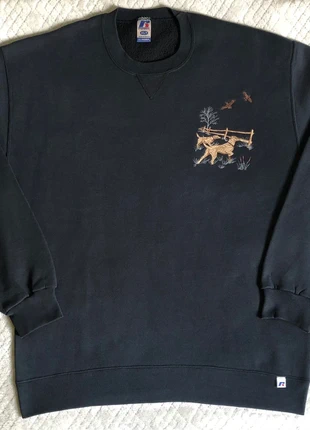 Sweat-shirt vintage noir Hunting Dogs brodé Russel taille XLT très bon état, marke: Russel Athletic, zustand: Sehr gut, größe: XL, 45,00 €, 47,95 € inklusive Vinted-Käuferschutz