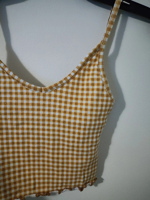 Pacsun yellow plaid crop top 3