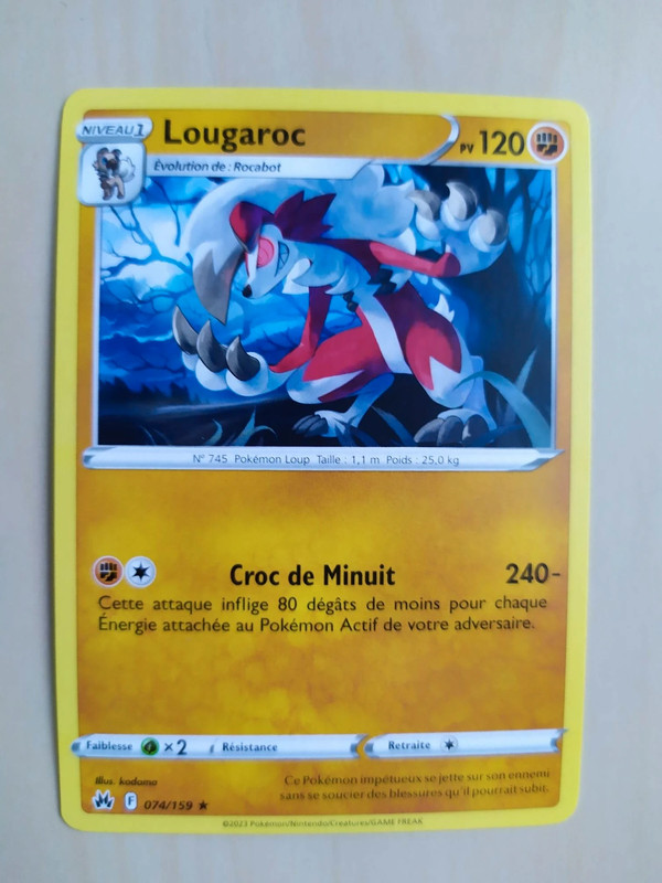 Peluche Pokémon Lougaroc Shiny - Carte Pokemon Rare