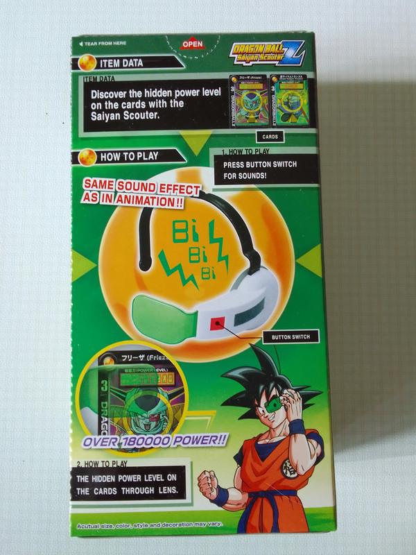 Saiyan Scouter green verdi lens with 2 cards Bandai 1