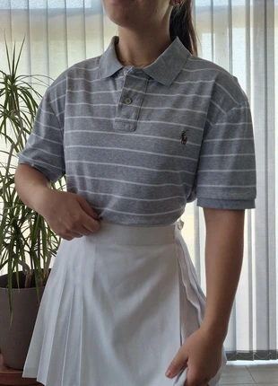 Polo gris à rayures Ralph Lauren (2807), marca: Ralph Lauren, estado: Muito bom, tamanho: L / 40 / 12, €35.00, €37.45 inclui Proteção do Comprador Pro