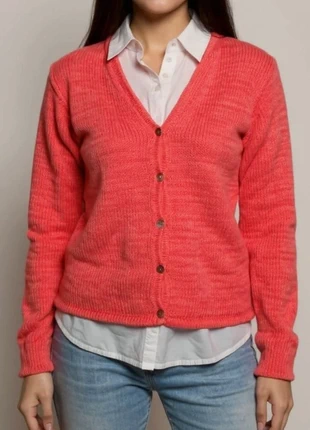 Cárdigan punto vintage 90's L.L.bean coral, merk: L.L. Bean, staat: Heel goed, maat: L / 40 / 12, € 19,90, € 21,60 inclusief Kopersbescherming