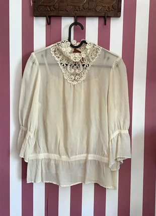 Camisa Blusa Beig Retro Vintage, staat: Heel goed, maat: M / 38 / 10, € 9,95, € 11,15 inclusief Kopersbescherming