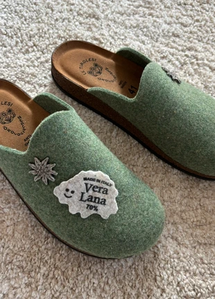 Pantofola tirolese in feltro di lana, verde muschio, misura 41, marca: le tirolesi, estado: Nuevo con etiquetas, tamaño: 41, 28,75 €, 30,89 € Protección al comprador incluida