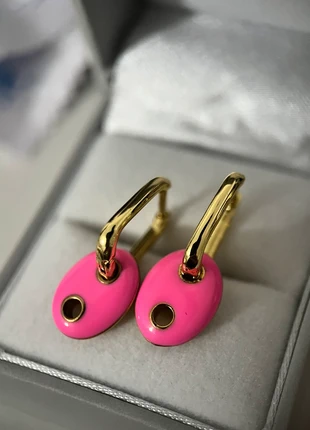 Neon pink coffee bean earrings, brand: Zara, condition: New without tags, £4.00, £4.90 includes Buyer Protection