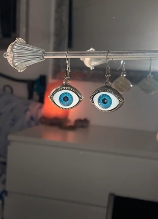 Blue eye earrings, brand: Funky, condition: Very good, £5.00, £5.95 includes Buyer Protection