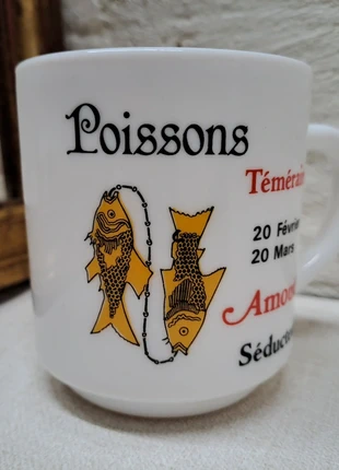 Tasse Mug Arcopal "Poisson" zodiaque , brand: Arcopal, condition: Very good, €4.00, €4.90 includes Buyer Protection