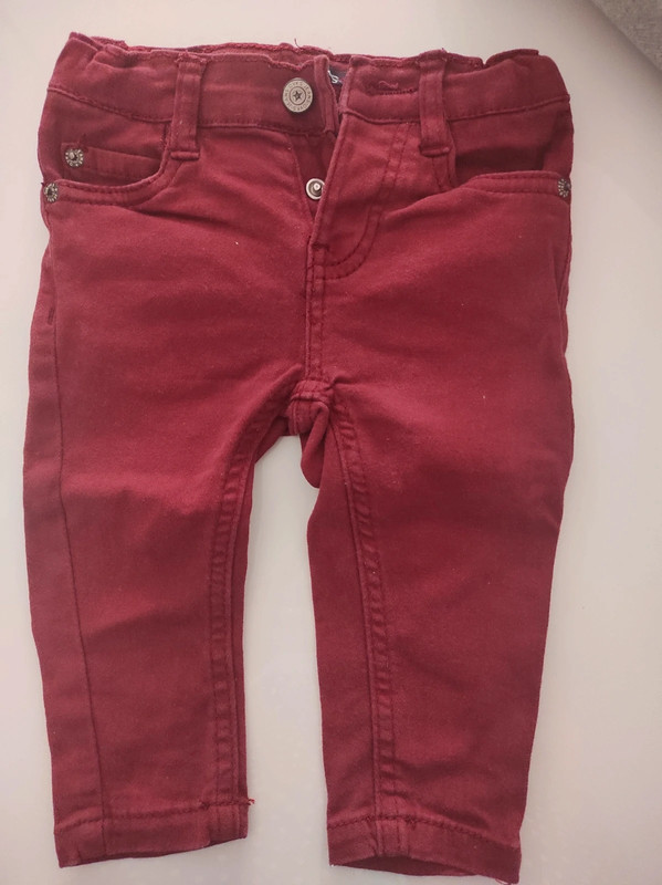 Pantaloni in twill con toppe - Bordeaux - BAMBINO