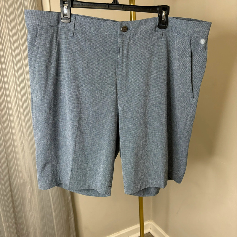 NWT Adidas Men’s Crosshatch Blue Navy White Golf Shorts - MSRP $75 - Size 40” 1