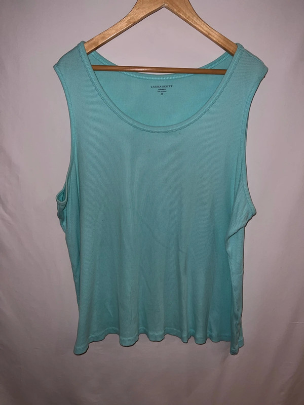 Laura Scott women turquoise tank top size 3x 2