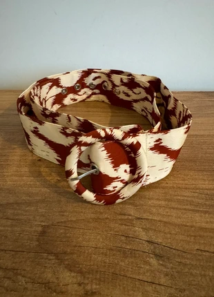 Ceinture en tissus rouge bordeaux & écru - MANGO, marca: Mango, estado: Nuevo sin etiquetas, tamaño: 85 cm, 5,00 €, 5,95 € Protección al comprador incluida