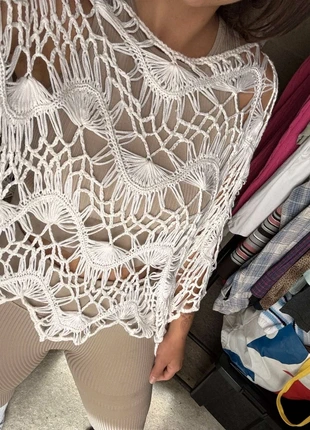 185DPR - Poncho maille, filet de pêche, nude, marque: CHARBELL PARIS, état: Très bon état, taille: Taille unique, 8,50 €, 9,63 € Protection acheteurs (Pro) incluse