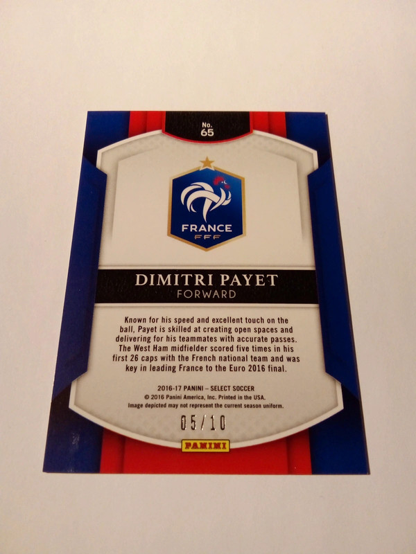 Dimitri Payet France rare gold football card 2