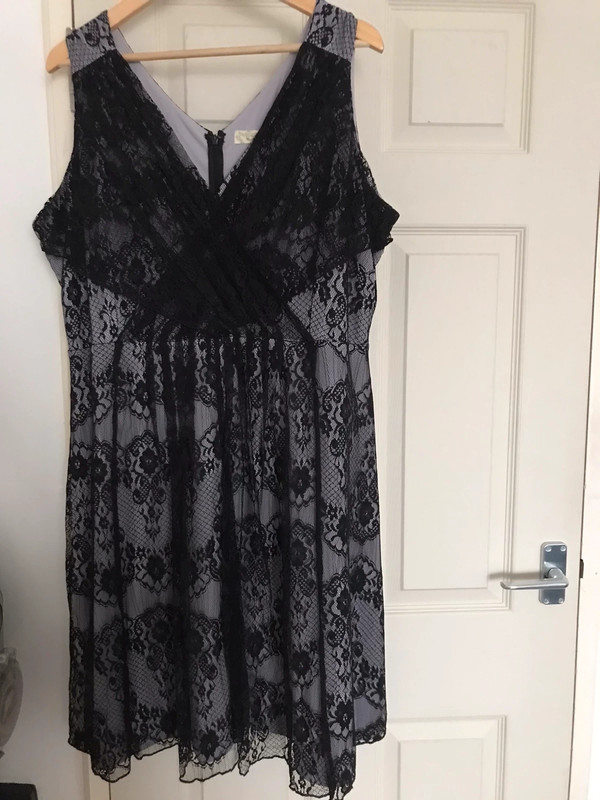 Black lace dress sales with cream underlay