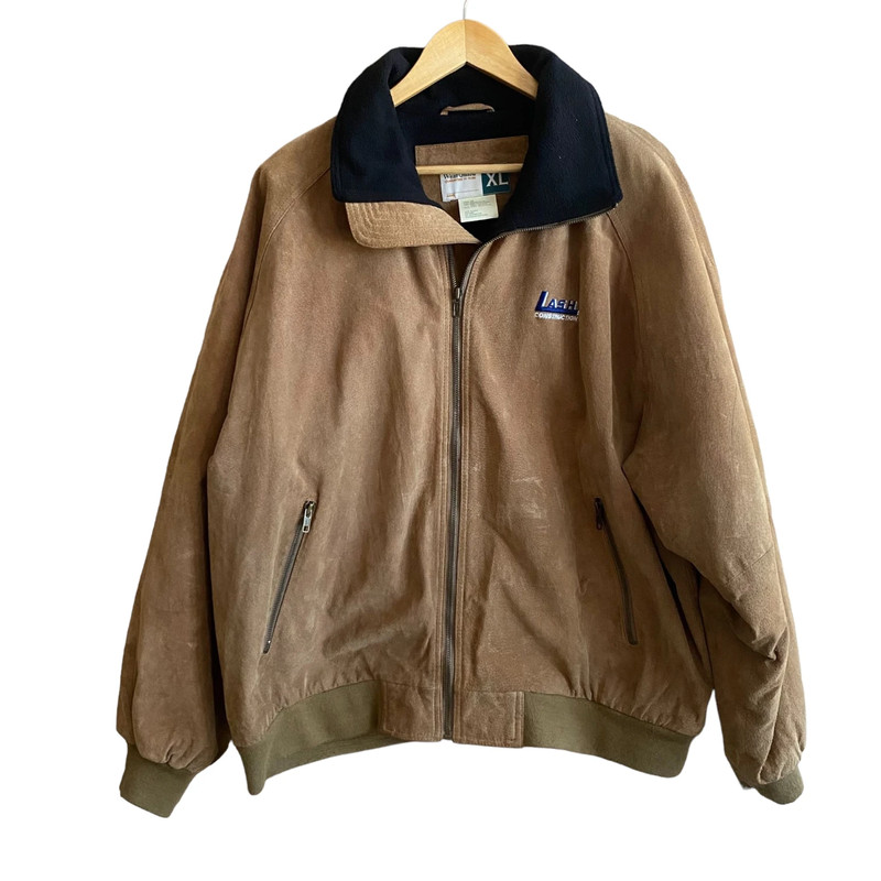 Vintage Lash Construction Wear Guard Brown Leather Work Jacket XL | Vinted
