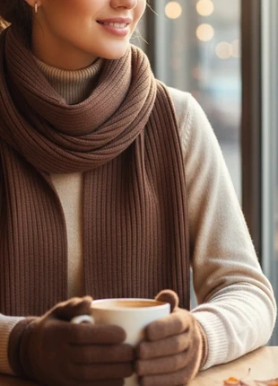 🥥🥥 Echarpe épaisse en laine chaude marron, marque: Tendance, état: Très bon état, 7,50 €, 8,58 € Protection acheteurs incluse