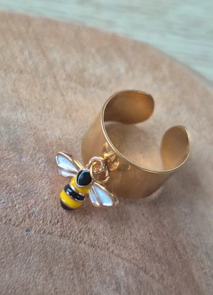 #bague breloque #femme #charmes #abeille #doré #acier inoxydable #jaune #cleor #homme, marke: Femme, zustand: Neu, mit Etikett, größe: Größenverstellbar, 6,00 €, 7,00 € inklusive Vinted-Käuferschutz