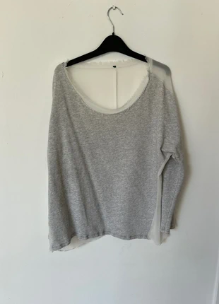 Grey sweatshirt with chiffon back., condition: Satisfactory, size: M / 10, £1.00, £1.75 includes Buyer Protection