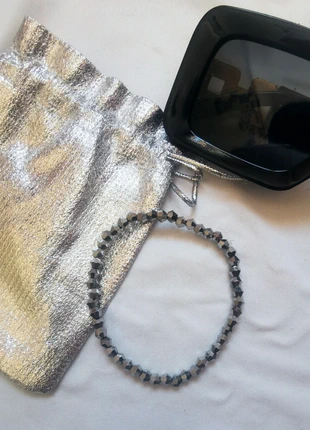 Bracelet perle de verre argenté Lison, marque: Pinkaura, état: Neuf avec étiquette, 1,20 €, 1,96 € Protection acheteurs incluse