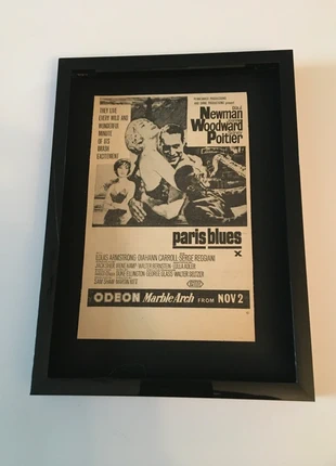 Paris blues-Paul Newman-1861 framed original advert, brand: Original, condition: Very good, £6.00, £7.00 includes Buyer Protection Pro