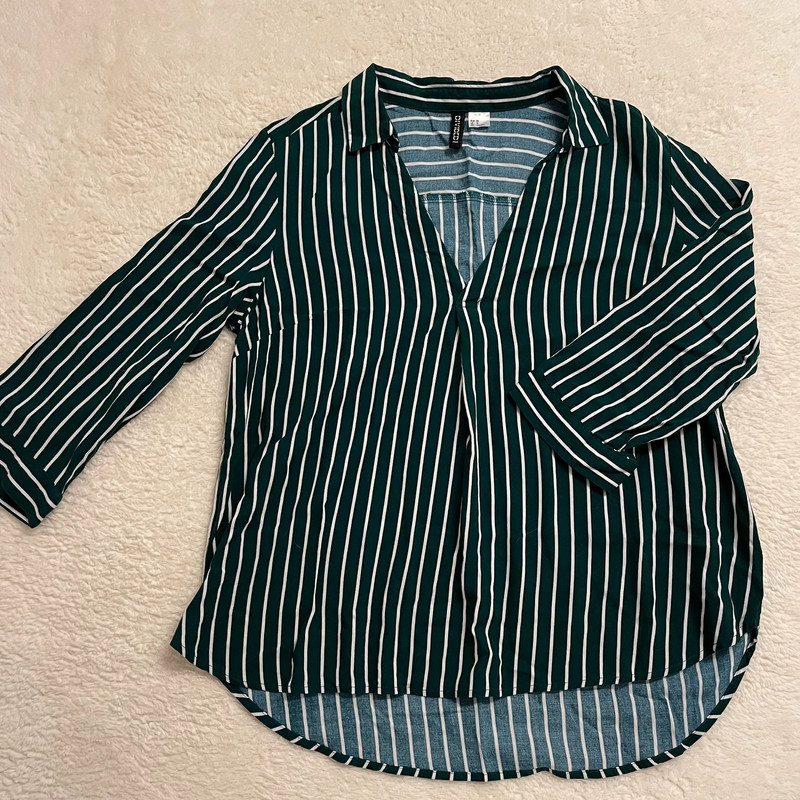 Blouse à rayures verte 1