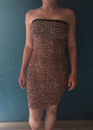 Robe de soirée bustier dorée, brand: Fashion Girl, condition: Very good, size: S / 36 / 8, €2.50, €3.33 includes Buyer Protection