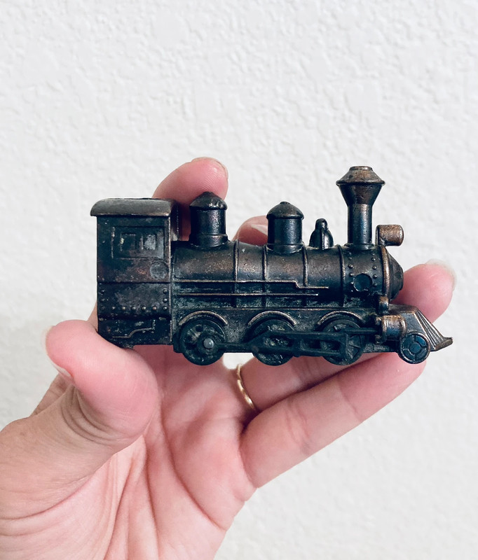 Miniature Die Cast Train Pencil Sharpener Engine Steam Locomotive Vintage Metal 1