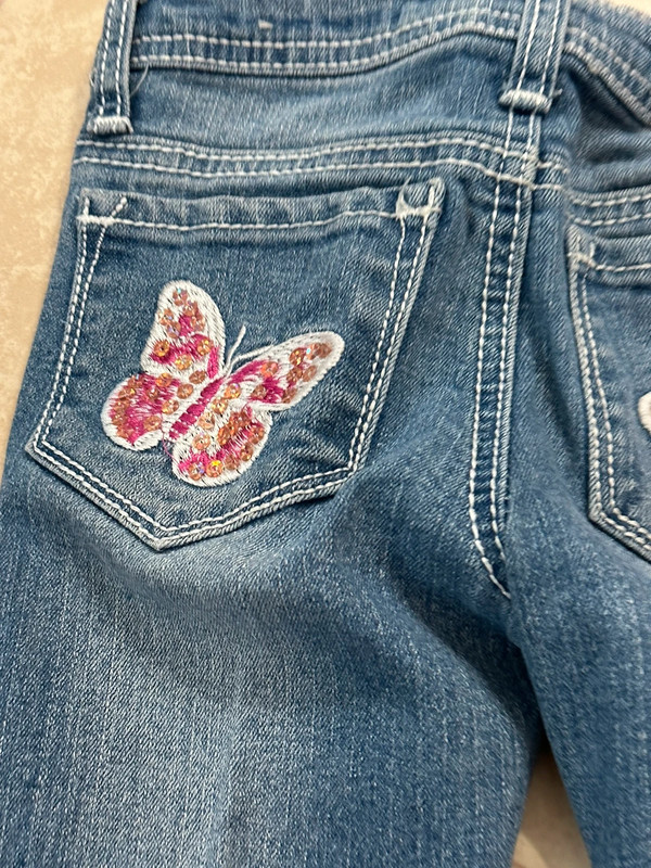 Toddler girl Denim Blue Butterfly Jeans size 5 5