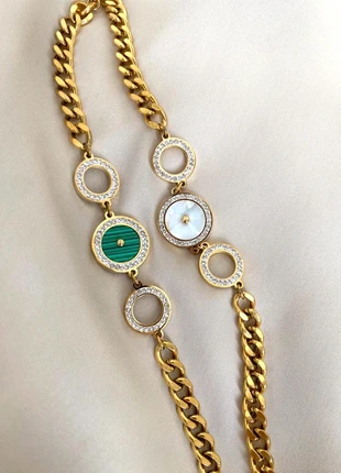 Goud groen ketting super mooi en Luxe, staat: Nieuw met prijskaartje, € 10,00, € 11,20 inclusief Kopersbescherming Pro