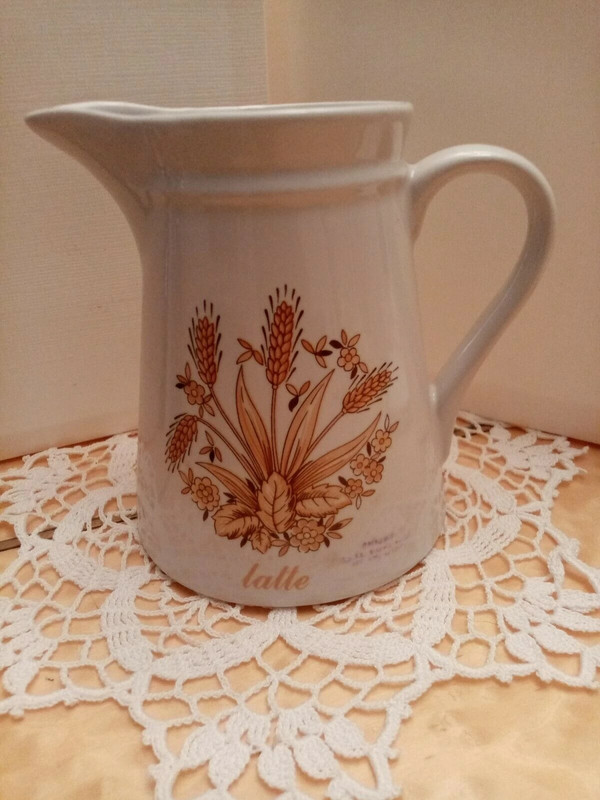 Bricco per latte Royal Ceramica bianca Lattiera Disegno grano