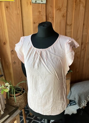 BL116🌹 Yessica maat XS, Blouses zalmroze korte mouwen , merk: Yessica, staat: Heel goed, maat: XS / 34 / 6, € 2,50, € 3,33 inclusief Kopersbescherming Pro