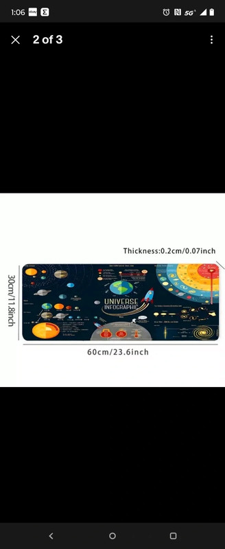 Space - Universe Design  - large gaming mouse pad -30cmx60cm -NEW 2