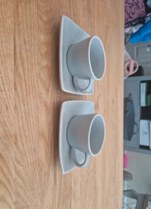 2 x Grey Mikasa Espresso cups & saucers, brand: Mikasa, condition: Very good, £3.00, £3.85 includes Buyer Protection