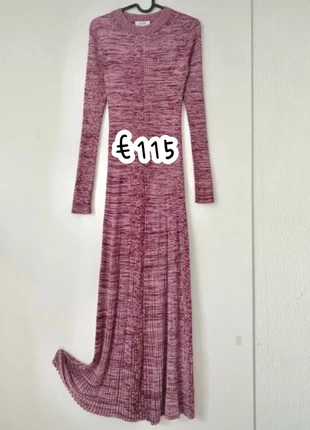 €115 COS Mélange/Burgundy Ribbed Midi Dress | Size S (Stretchy Fit), merk: COS, staat: Nieuw zonder prijskaartje, maat: S / 36 / 8, € 80,00, € 84,70 inclusief Kopersbescherming