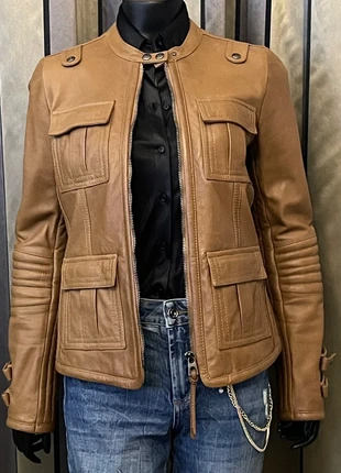 Veste en cuir camel Bui de Barbara Bui, merk: Barbara Bui, staat: Heel goed, maat: M / 38 / 10, € 189,00, € 199,15 inclusief Kopersbescherming Pro