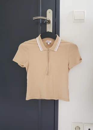 T-shirt court ajusté à zip beige Femme Taille M, brand: Don't Call Me Jennyfer, condition: Good, size: M, €1.50, €2.28 includes Buyer Protection