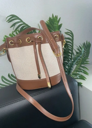 Sac d’eau bicolore marron écru tissu ( Bandoulière ), brand: Boutique indépendante, condition: Very good, €15.00, €16.45 includes Buyer Protection