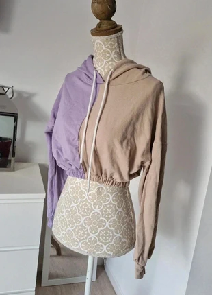 Sweat à capuche bicolore beige & lilas – Taille U, condition: Very good, size: One size, €7.99, €9.09 includes Buyer Protection