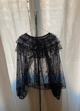 Blusa trasparente floreale, marke: Zara, zustand: Sehr gut, größe: L / 40 / 12, 5,00 €, 5,95 € inklusive Vinted-Käuferschutz