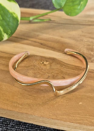 Bracelet manchette doré nacré unisex | Bijou élégant chic minimaliste tendance luxe couleur rosé, merk: CHIC, staat: Nieuw zonder prijskaartje, € 10,99, € 12,24 inclusief Kopersbescherming