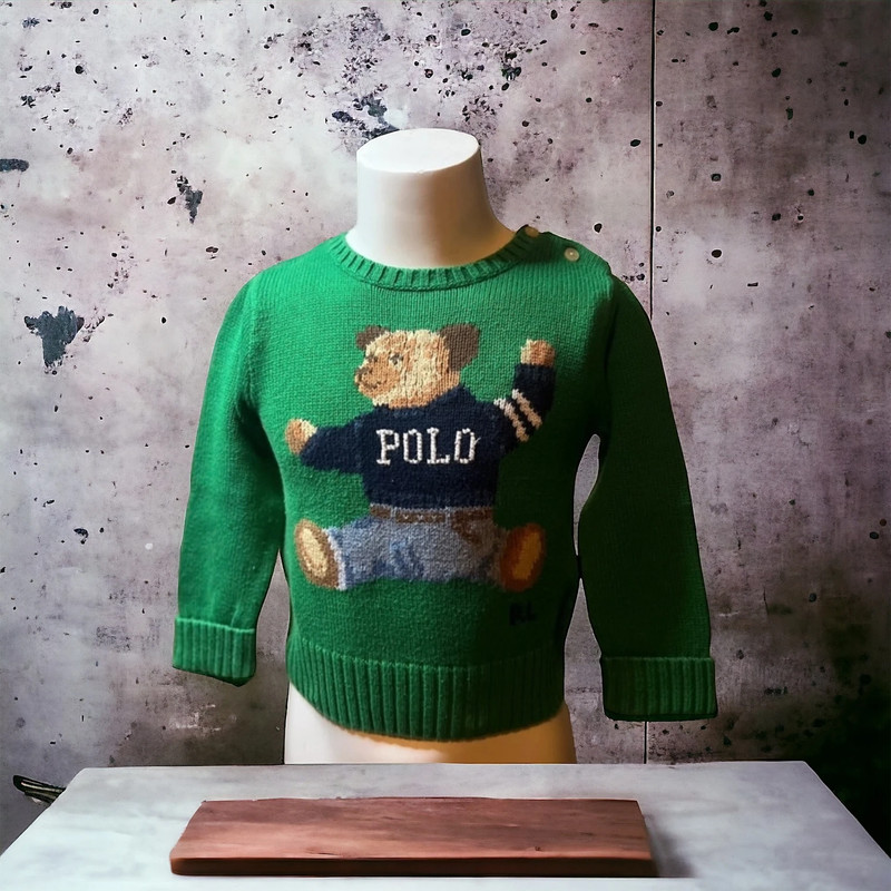 Ralph Lauren knitter bear sweater size 18M 1