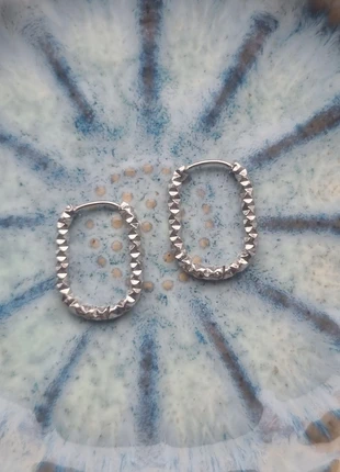 Zilverkleurige oorbellen rectangle ●Stainlesssteel, état: Très bon état, 2,75 €, 3,59 € Protection acheteurs (Pro) incluse