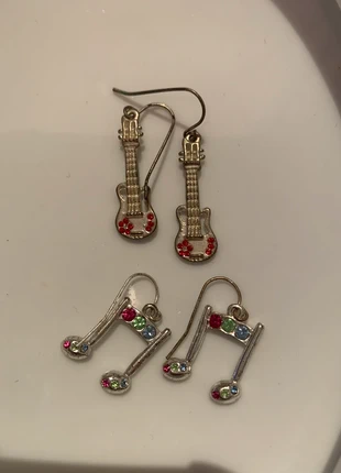Boucles d’oreille pendantes musique avec pierres incrustées , marca: Vintage, estado: Muito bom, €3.00, €3.85 inclui Proteção do Comprador