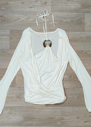 TopStudio – Haut Vintage Y2K Écru Drapé / Made in EU – Élégance Féminine – Taille M/L, brand: Topstudio, condition: Very good, size: M / 38 / 10, €20.00, €21.70 includes Buyer Protection