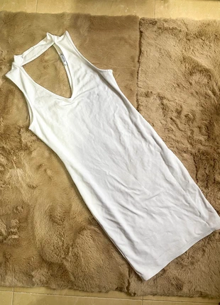 Vestido blanco con cuello healter, marque: Pull & Bear, état: Neuf sans étiquette, taille: L / 40 / 12, 13,00 €, 14,35 € Protection acheteurs incluse