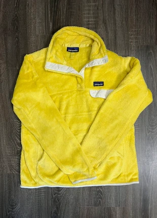 Patagonia yellow fleece jacket – half button up soft warm outdoor layer, merk: Patagonia, staat: Heel goed, maat: S / 36 / 8, € 29,95, € 32,15 inclusief Kopersbescherming