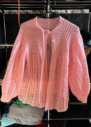 Cardigan rose filet de pêche en maille vintage taille L, marque: Vintage Dressing, état: Très bon état, taille: L / 40 / 12, 12,00 €, 13,30 € Protection acheteurs incluse