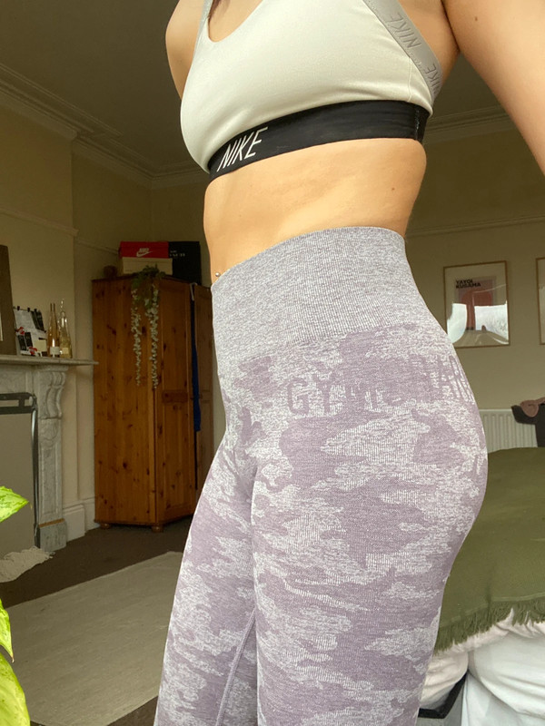 Purple camo bum scrunch gymshark leggings