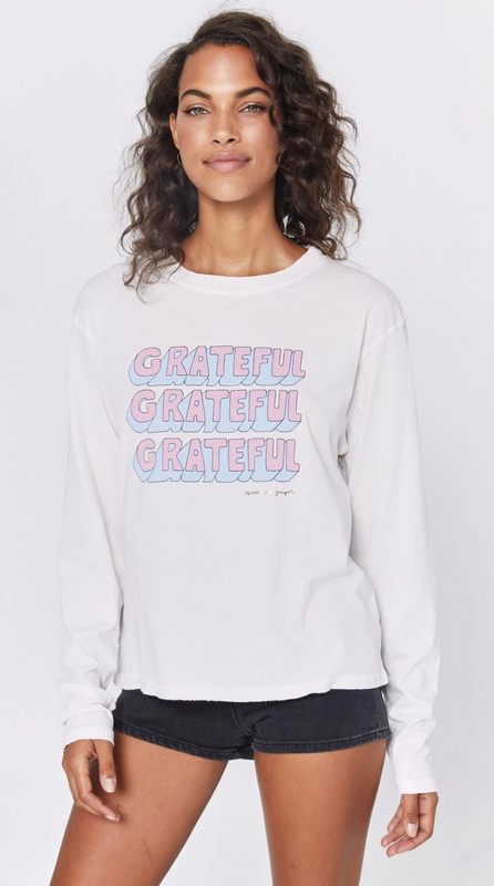 New with Tags Spiritual Gangster LS Grateful pink & blue LS shirt sz x-small 2